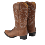 Bottes Cowboy femme marron brodées style western (6)