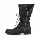 Bottes Cowboy homme cuir souple noir vintage fermeture zippée (1)