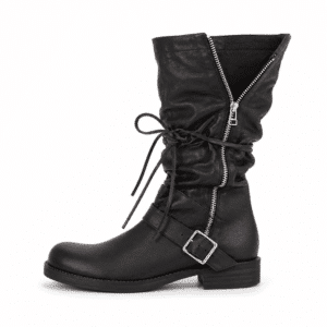 Bottes Cowboy homme cuir souple noir vintage fermeture zippée