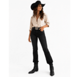 Bottes Western Femme Noires à Clous Style Reine de Pique