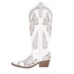 Bottes country blanches brodées style bohème (2)