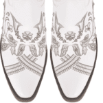 Bottes country blanches brodées style bohème (4)