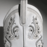 Bottes country blanches brodées style bohème (6)