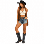 Bottes cowboy femme noires à broderies western (2)