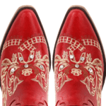 Bottes cowboy femme rouges brodées style country (4)