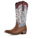 Bottes cowboy femme tricolore américain vintage (3)