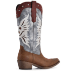 Bottes cowboy femme tricolore américain vintage (4)