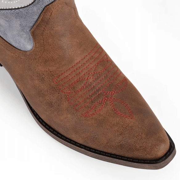 Bottes cowboy femme tricolore américain vintage (5)