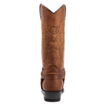 Bottes cowboy homme harnais marron effet cuir boucle métal (4)