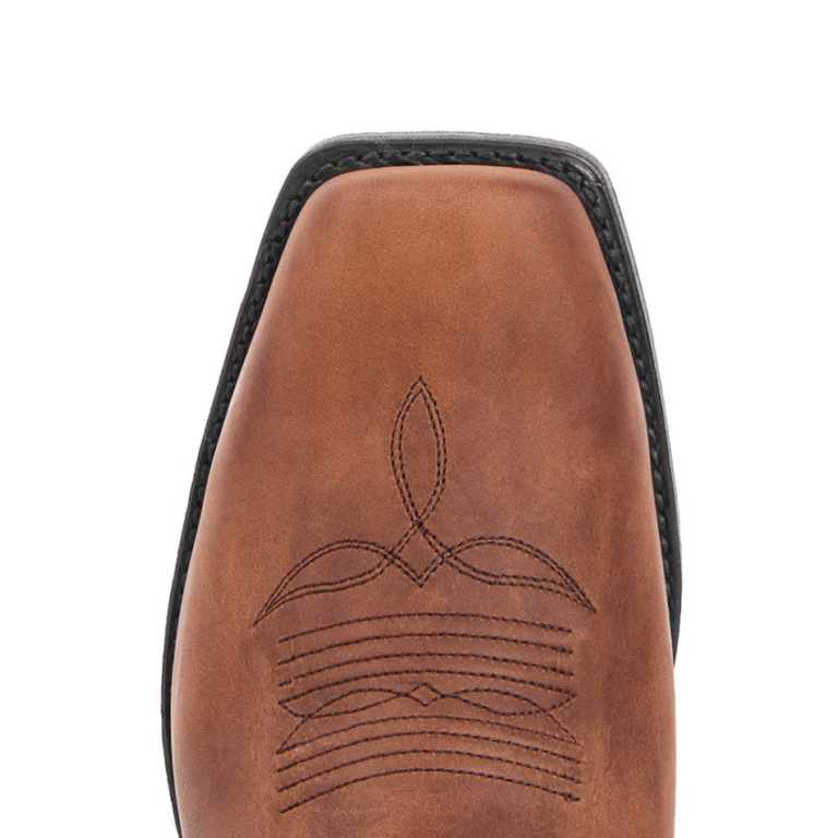 Bottes cowboy homme harnais marron effet cuir boucle métal (6)