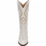 Bottes femme western blanches coutures brodées (4)
