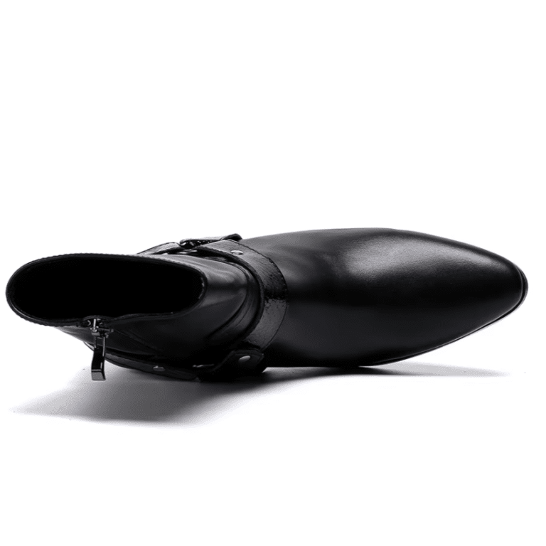 Bottines country homme cuir véritable avec anneau métallique (2)