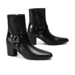 Bottines country homme cuir véritable avec anneau métallique (6)