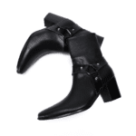 Bottines country homme cuir véritable avec anneau métallique (7)