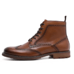 Bottines cowboy country en cuir marron patiné (2)