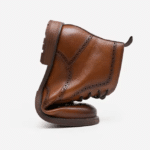 Bottines cowboy country en cuir marron patiné (3)