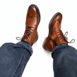 Bottines cowboy country en cuir marron patiné (7)