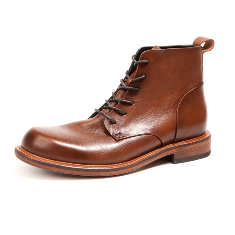 Bottines vintage homme en cuir de vache faites main style western (1)