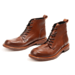 Bottines vintage homme en cuir de vache faites main style western (7)