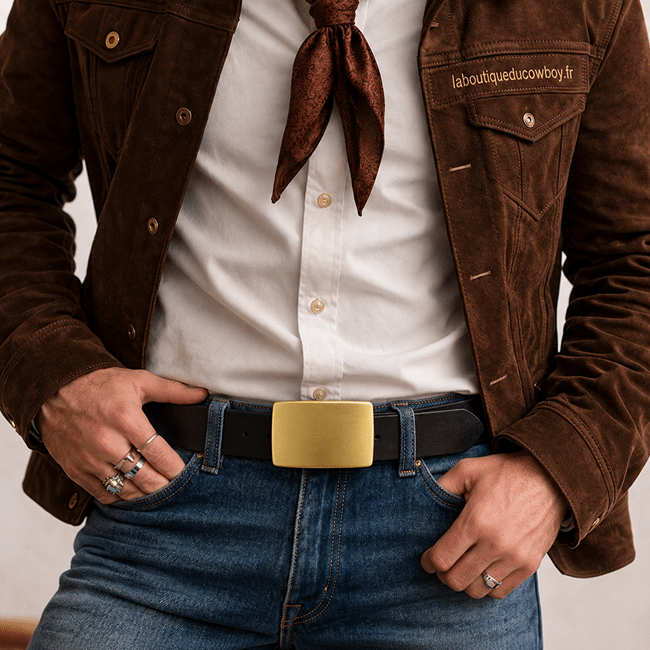 Boucle ceinture vintage laiton massif brossée (7)