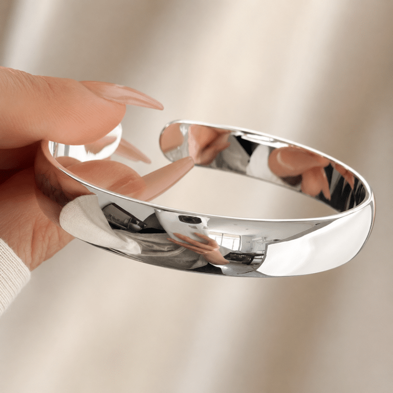 Bracelet bohème jonc ouvert en argent 925 finition polie (1)