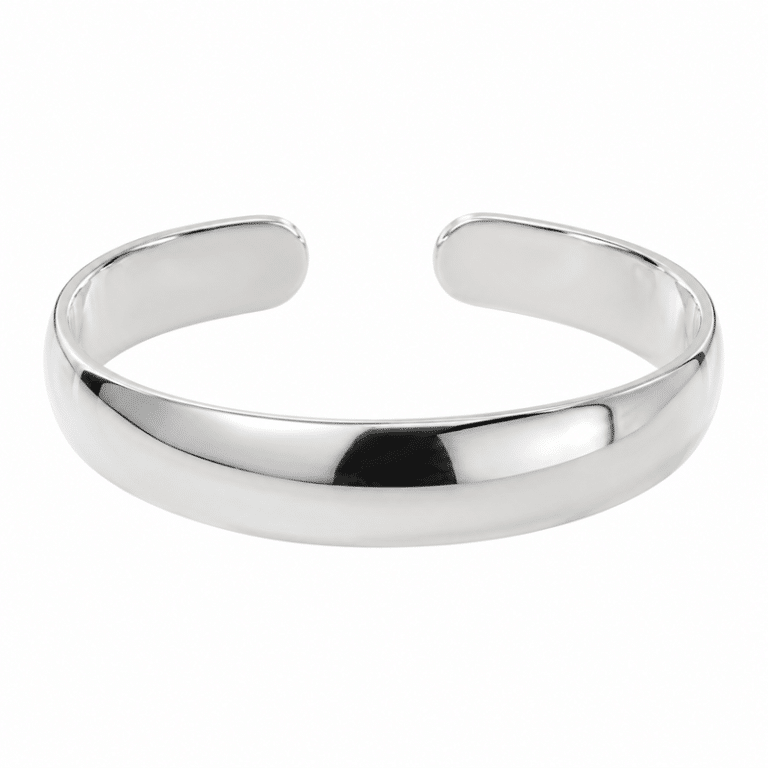 Bracelet bohème jonc ouvert en argent 925 finition polie (2)