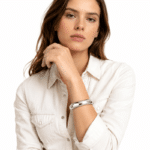 Bracelet bohème jonc ouvert en argent 925 finition polie (3)