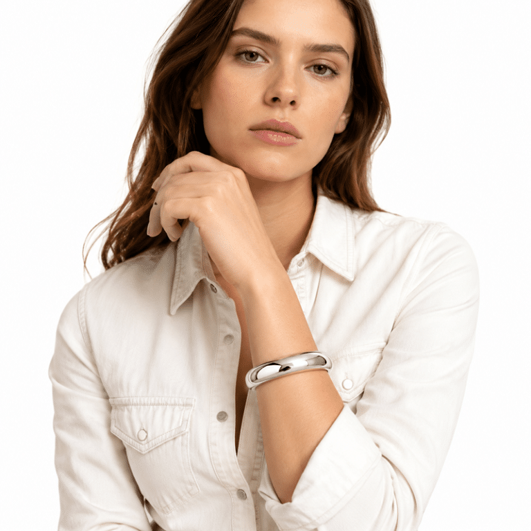 Bracelet bohème jonc ouvert en argent 925 finition polie (3)