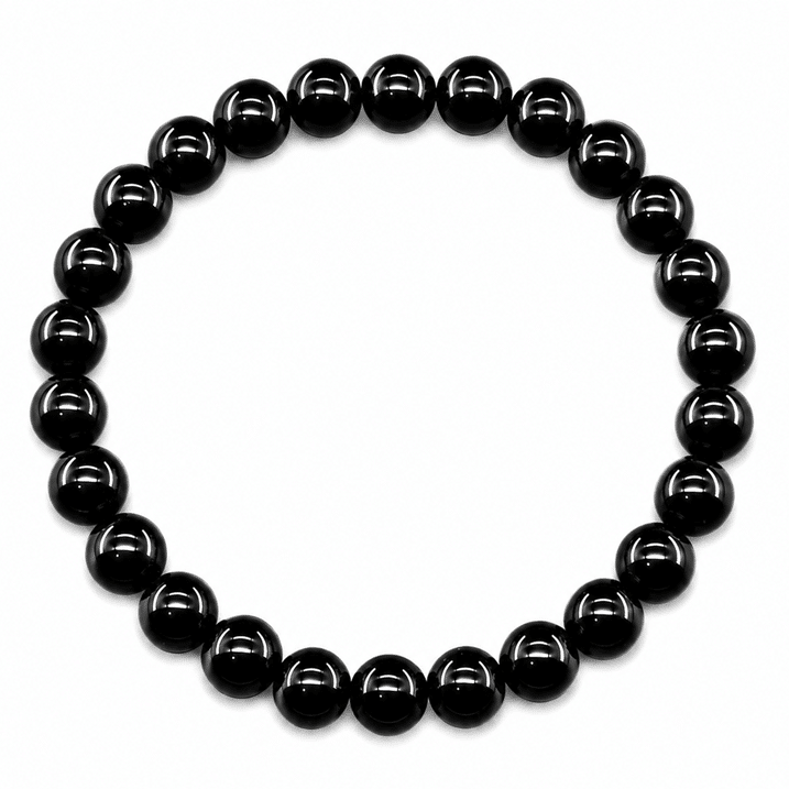 Bracelet cowboy unisexe en pierre d&rsquo;onyx noire à perles naturelles (1)