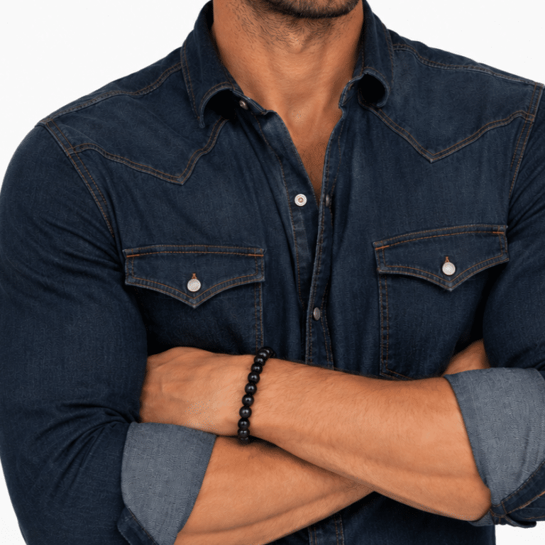 Bracelet cowboy unisexe en pierre d&rsquo;onyx noire à perles naturelles (2)