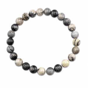 Bracelet cowboy unisexe en pierre naturelles jaspe noir blanc