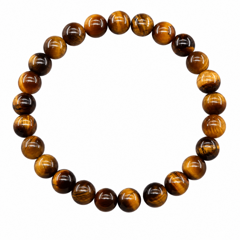 Bracelet cowboy unisexe en pierre œil de tigre à perles rondes (2)