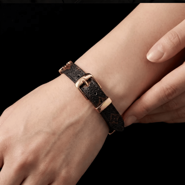 Bracelet femme country en cuir avec fleurs (1)