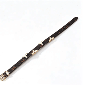 Bracelet femme minimaliste country en cuir avec fleurs