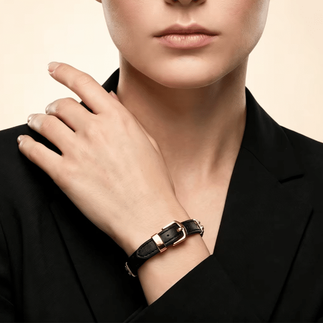 Bracelet femme country en cuir avec fleurs (3)