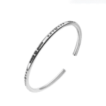 Bracelet jonc argent unisexe gravé western amérindien vintage (2)