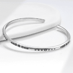 Bracelet jonc argent unisexe gravé western amérindien vintage (8)
