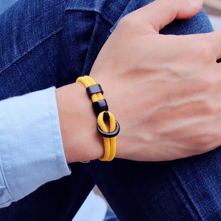 Bracelet western moderne à corde tressé unisexe (6)