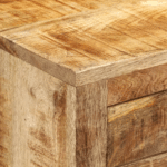 Buffet western bois massif fait main sur roulettes industrielles (2)