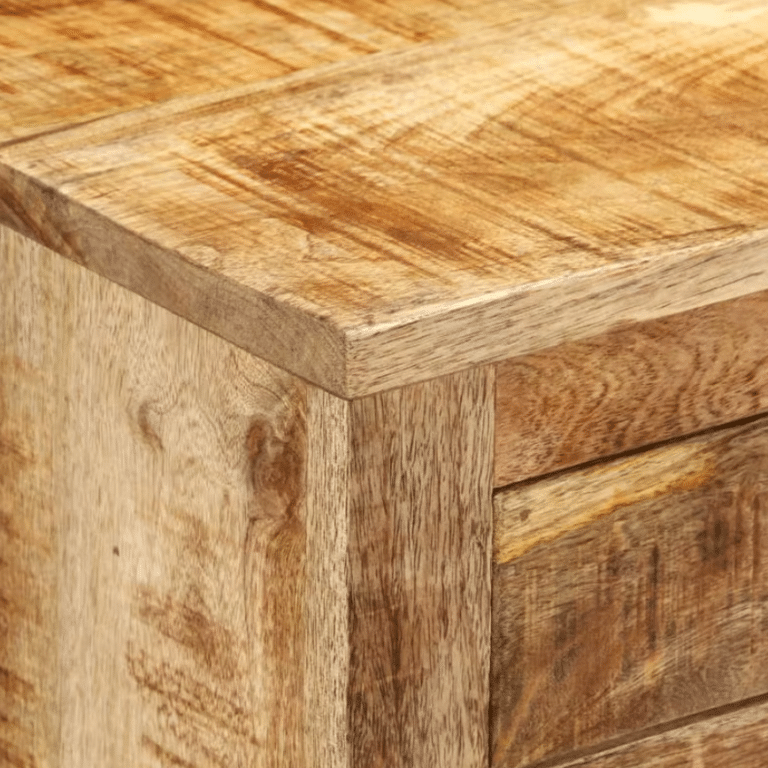 Buffet western bois massif fait main sur roulettes industrielles (2)