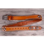 Ceinture Western Cuir à Fleur de Lys et Conchos Vintage (7)