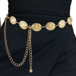 Ceinture chaîne femme dorée à médaillons concho style western festival (5)