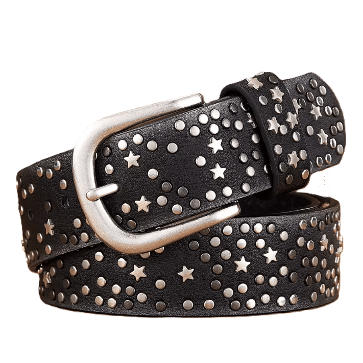 Ceinture country noir rivets constellation étoilée (2)