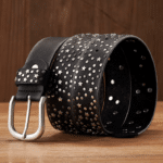Ceinture country noir rivets constellation étoilée (3)