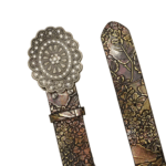Ceinture cowboy à motifs floraux patinés et boucle rosace (2)