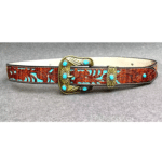 Ceinture cowboy bicolore à motifs Sheridan turquoise (3)