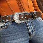 Ceinture cowboy bicolore à motifs Sheridan turquoise (4)