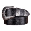 Ceinture cowboy cuir avec boucle western argentée gravée