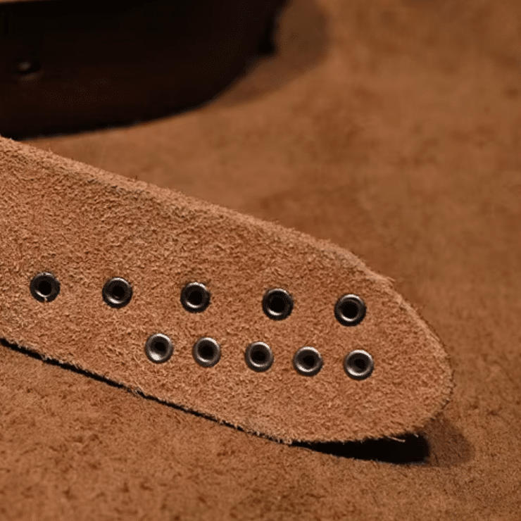 Ceinture cowboy cuir vintage rivets et tête de mort (6)