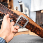 Ceinture cowboy en cuir épais craquelé vintage (1)